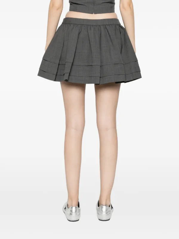SHUSHU/TONG ruffle-detail Pleated Mini Skirt | Grey | FARFETCH