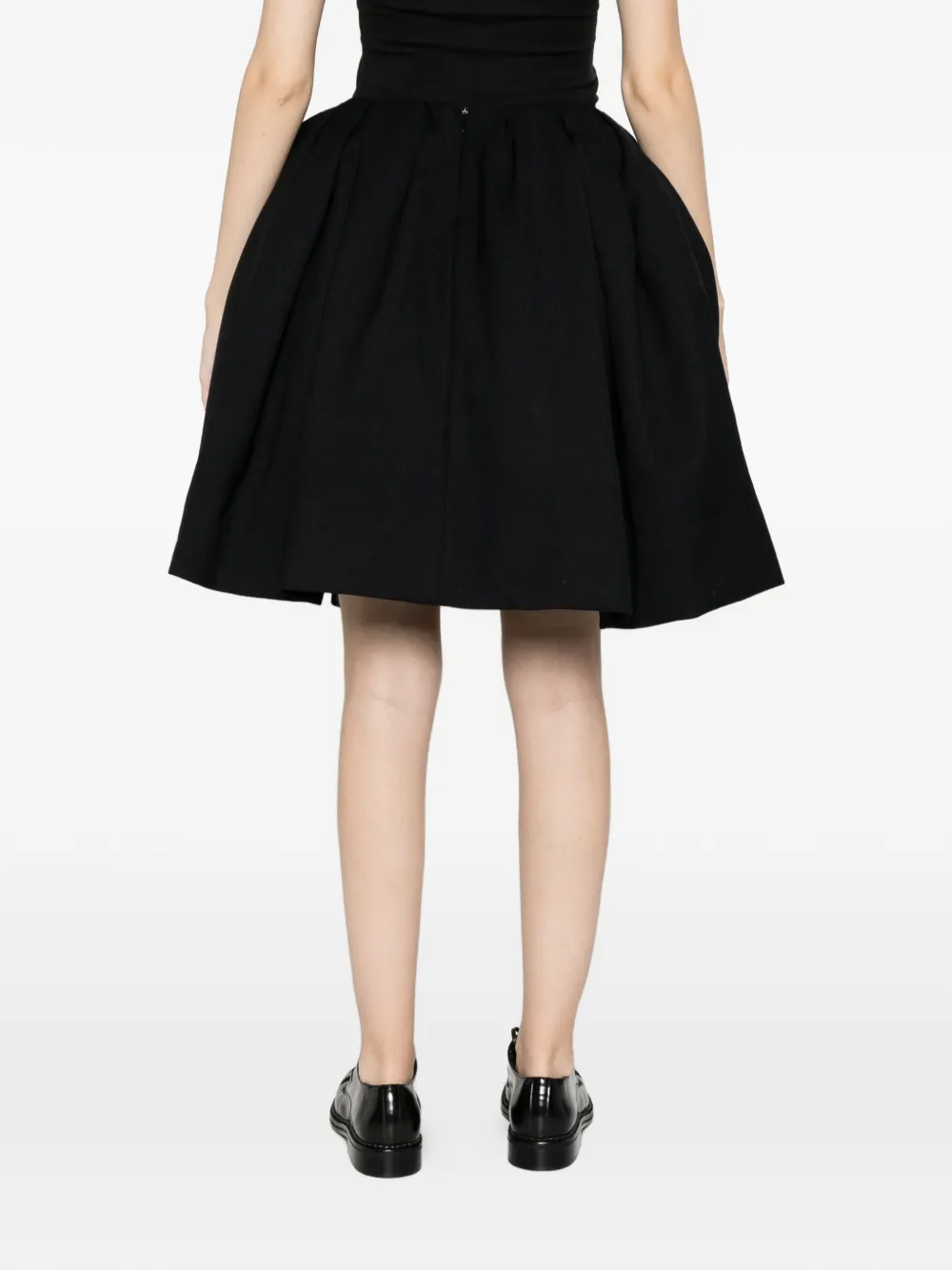 SHUSHU/TONG Pleated Pouf Skirt in Black, view 4