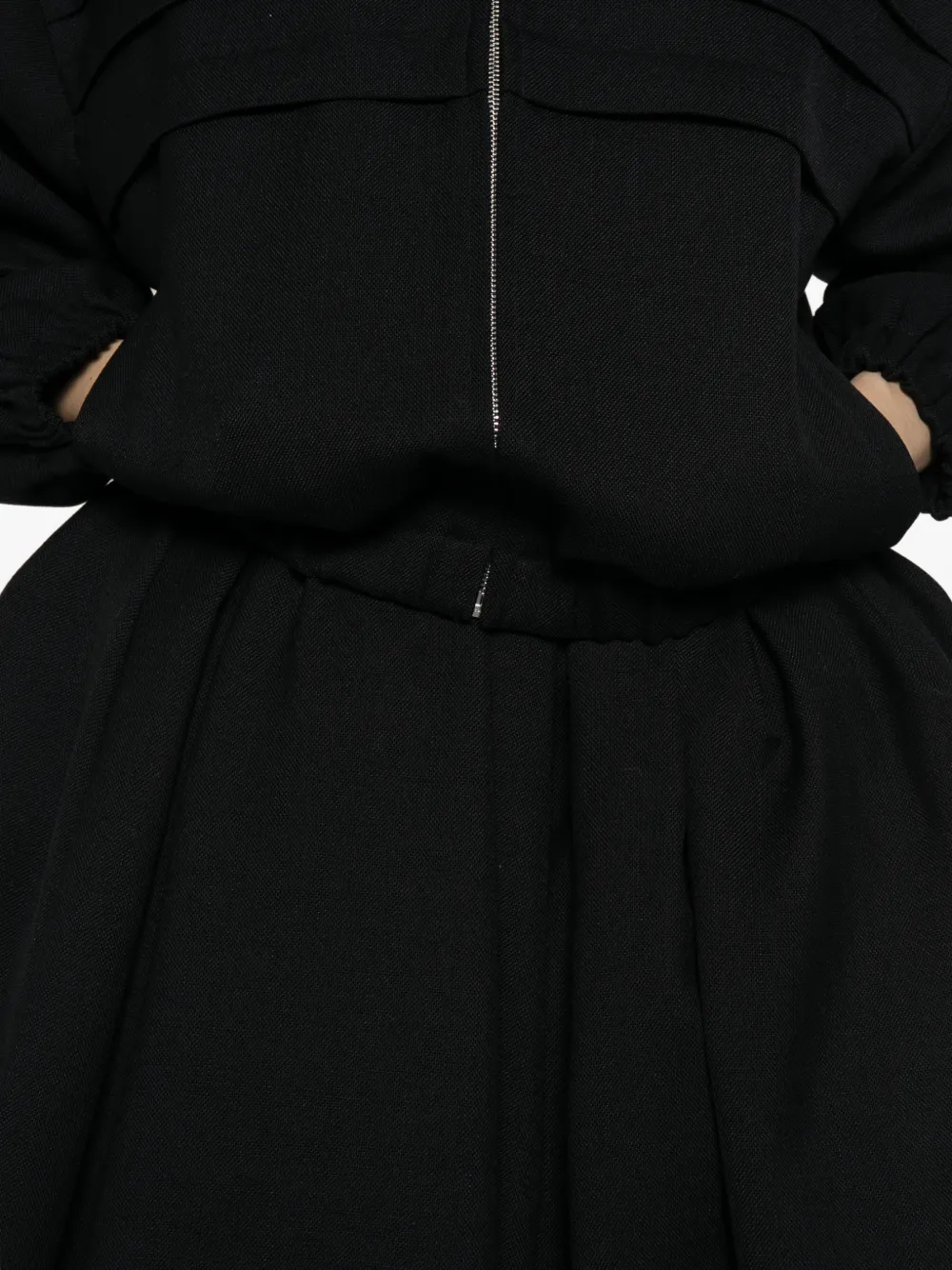 SHUSHU/TONG Pleated Pouf Skirt in Black, view 5