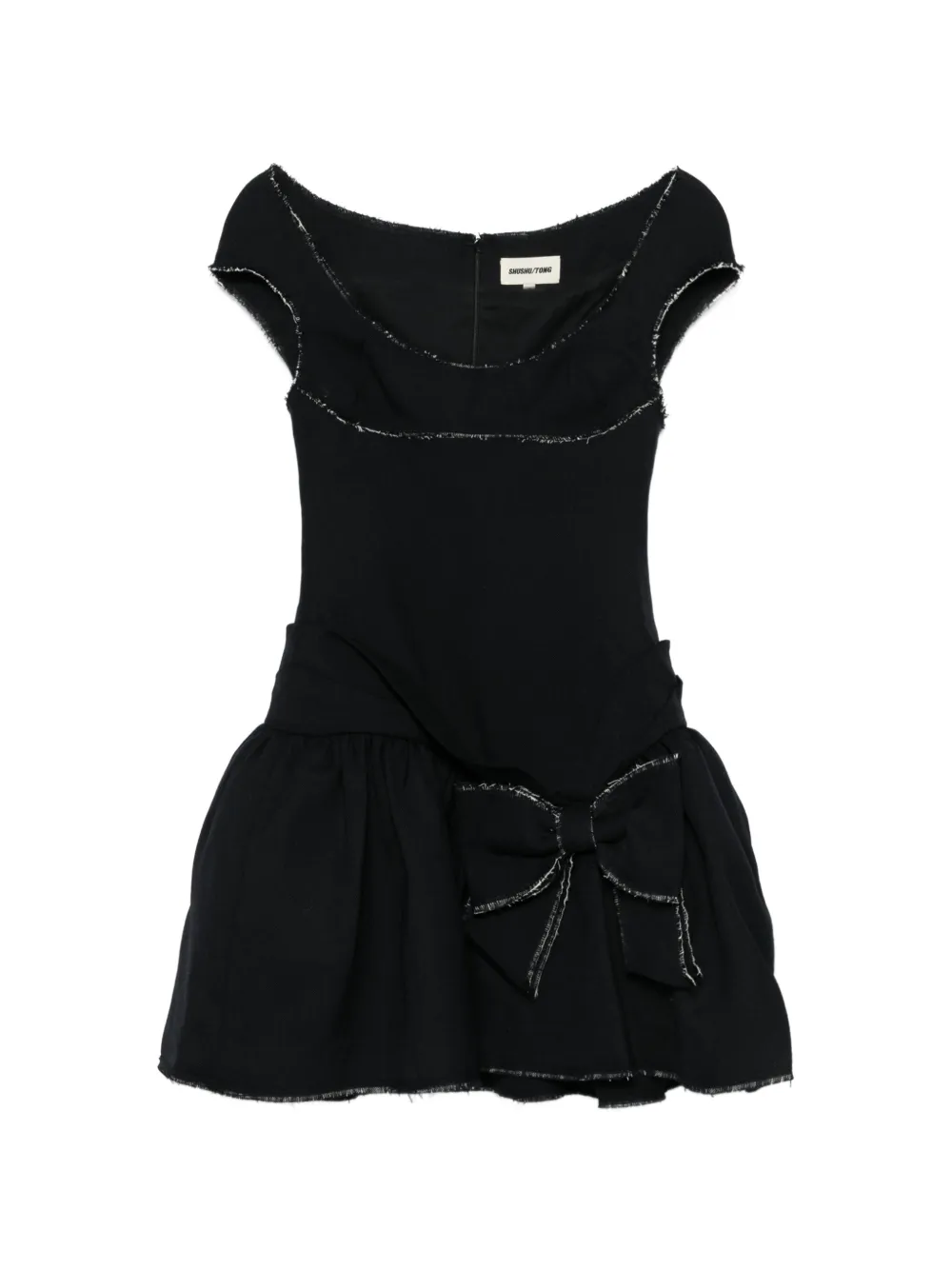 SHUSHU/TONG deep u-neckline bow dress - Nero