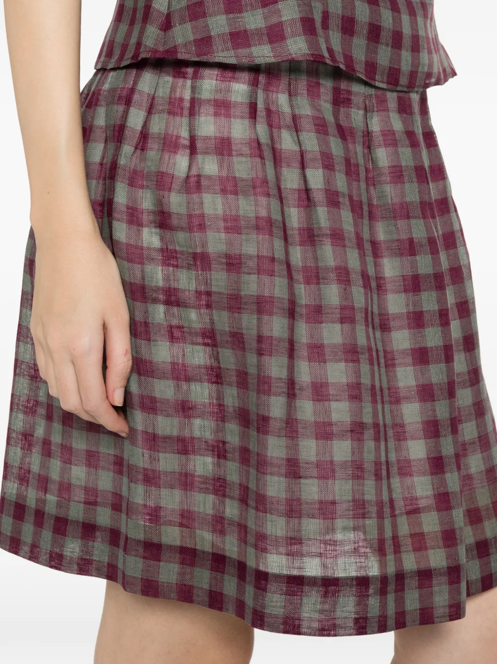 SHUSHU TONG Geruite mini-plooirok Paars