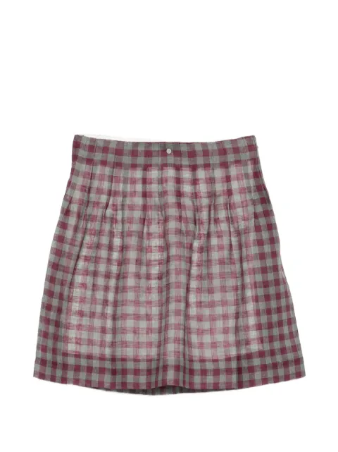 SHUSHU/TONG pleated check mini skirt