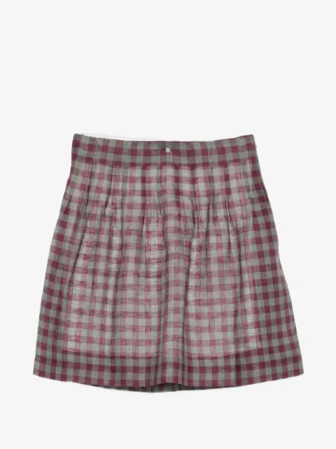 SHUSHU/TONG falda midi con pliegues y motivo de cuadros