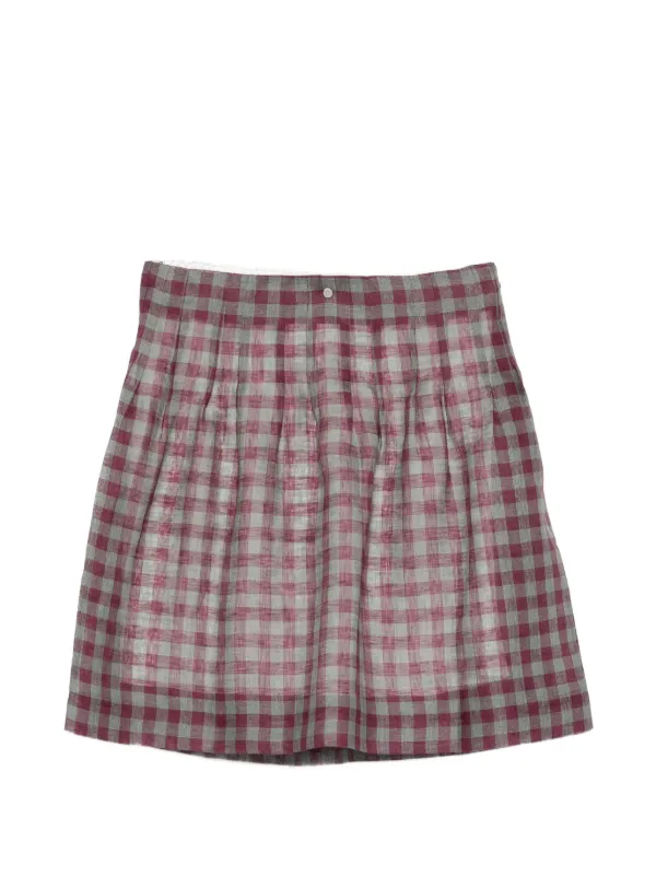 Shushu/Tong Pleated Check Mini Skirt in Purple