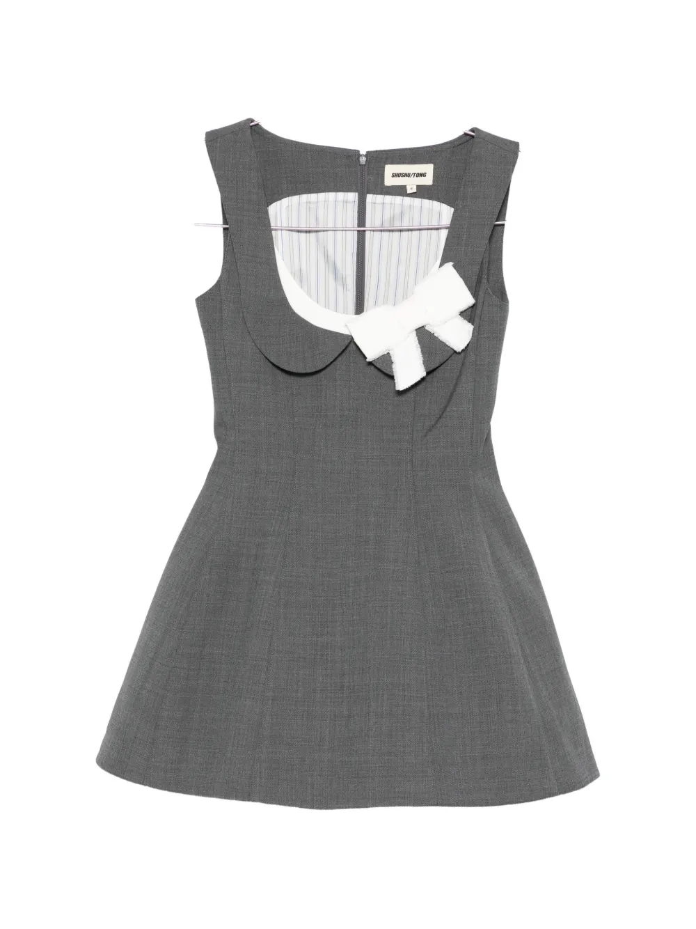 SHUSHU/TONG side-bow mini dress - Grigio