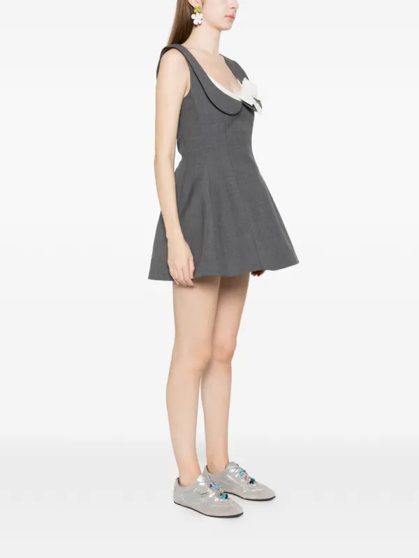 SHUSHU/TONG side-bow Mini Dress | Grey | FARFETCH KW