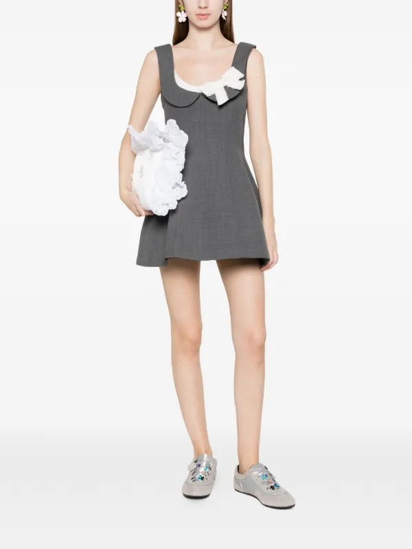 SHUSHU/TONG side-bow Mini Dress | Grey | FARFETCH KW