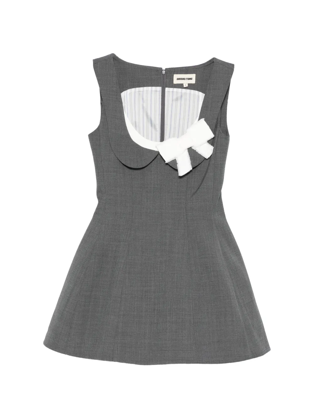 SHUSHU/TONG side-bow mini dress - Grigio