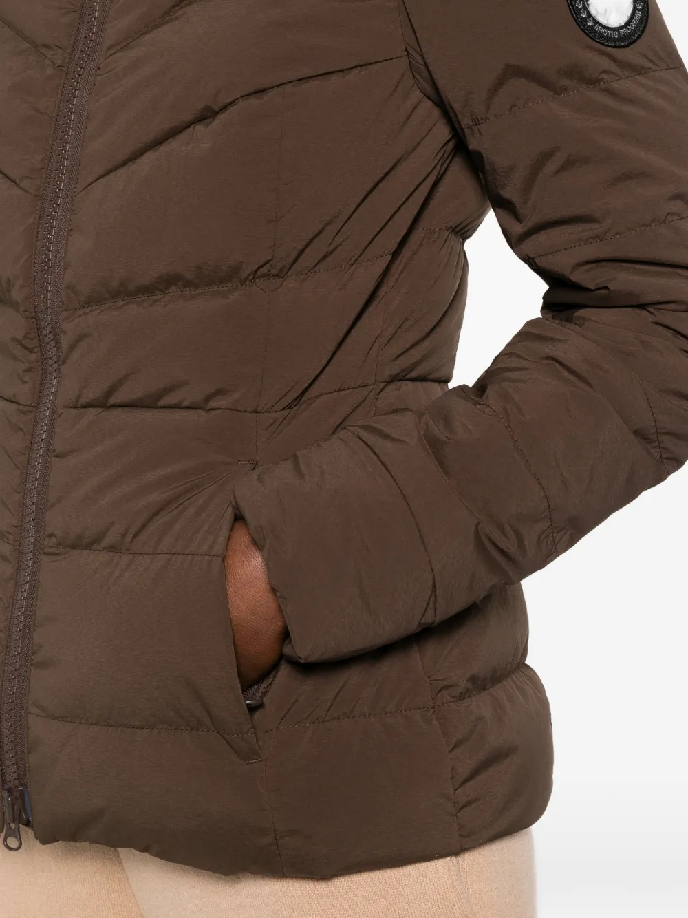 Canada Goose Clair gewatteerd jack met capuchon Bruin