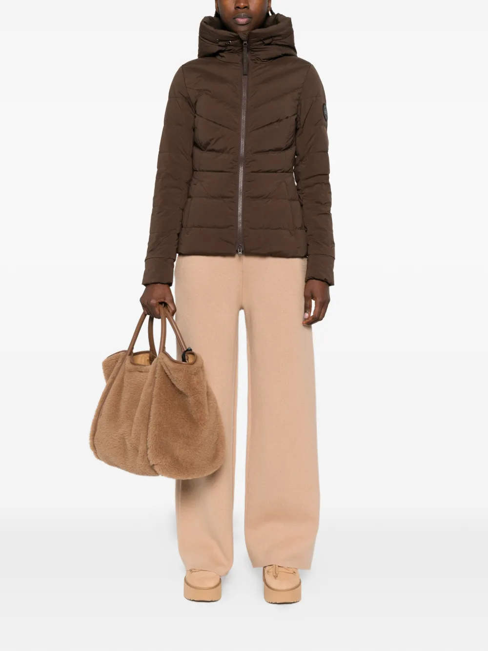  Canada Goose Clair Padded Hooded Jacket - Brown 