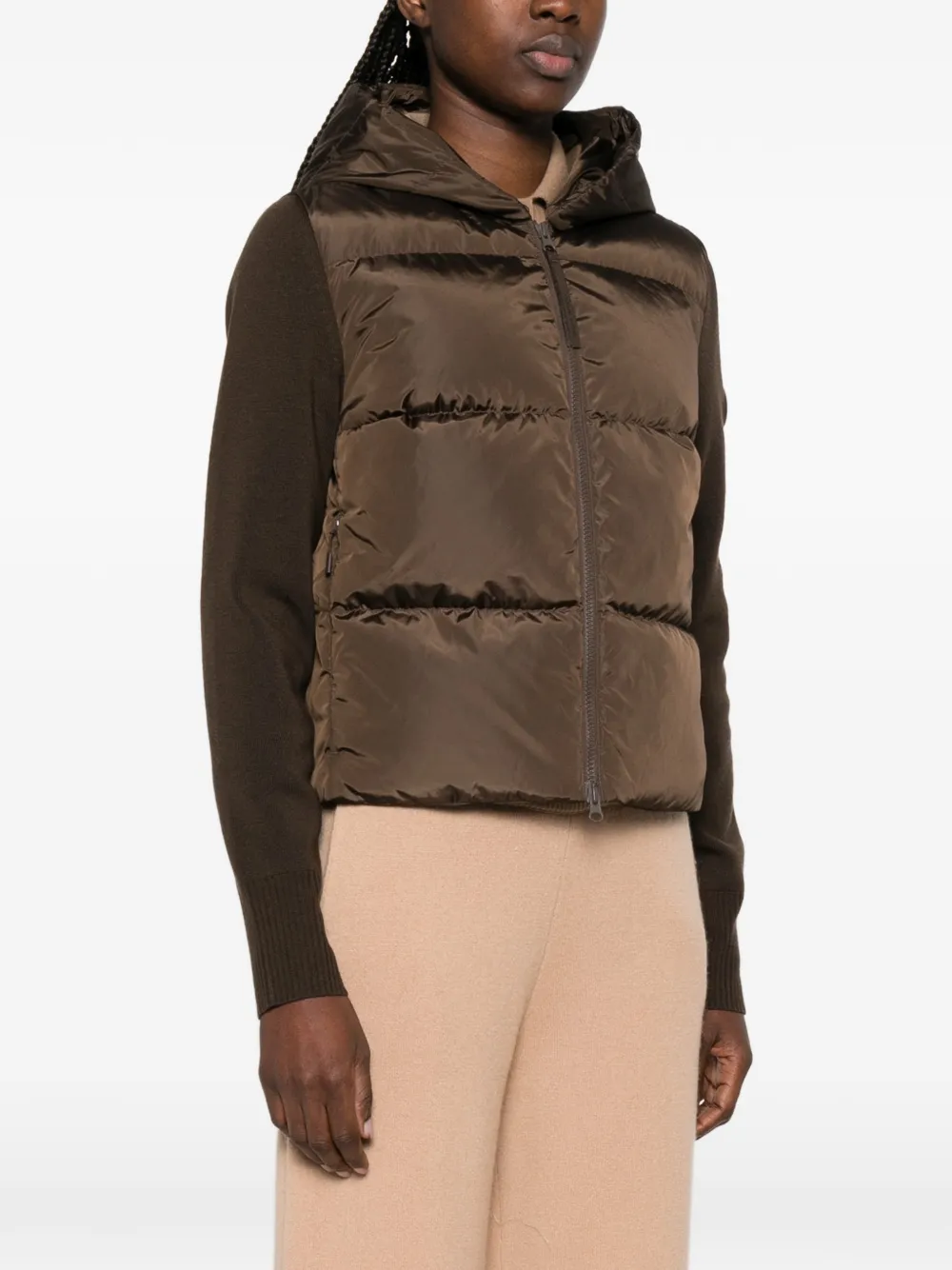  Canada Goose Hybridge Quilted Hooded Jacket - Brown 