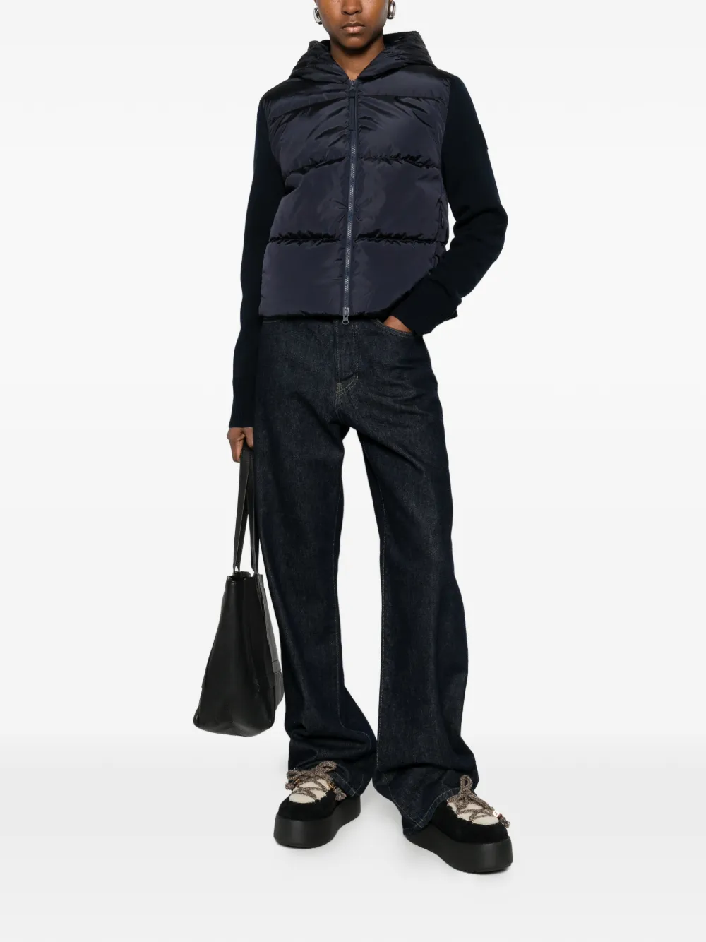  Canada Goose Hybridge Wide Quilt Hooded Jacket - Blue 