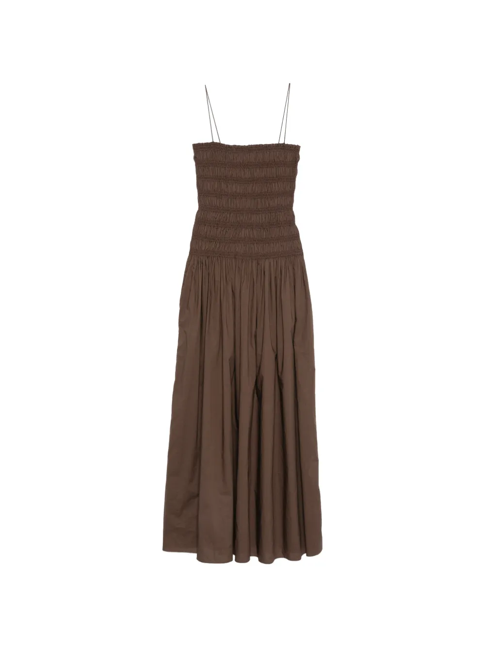 Matteau shirred drop-waist dress - Braun
