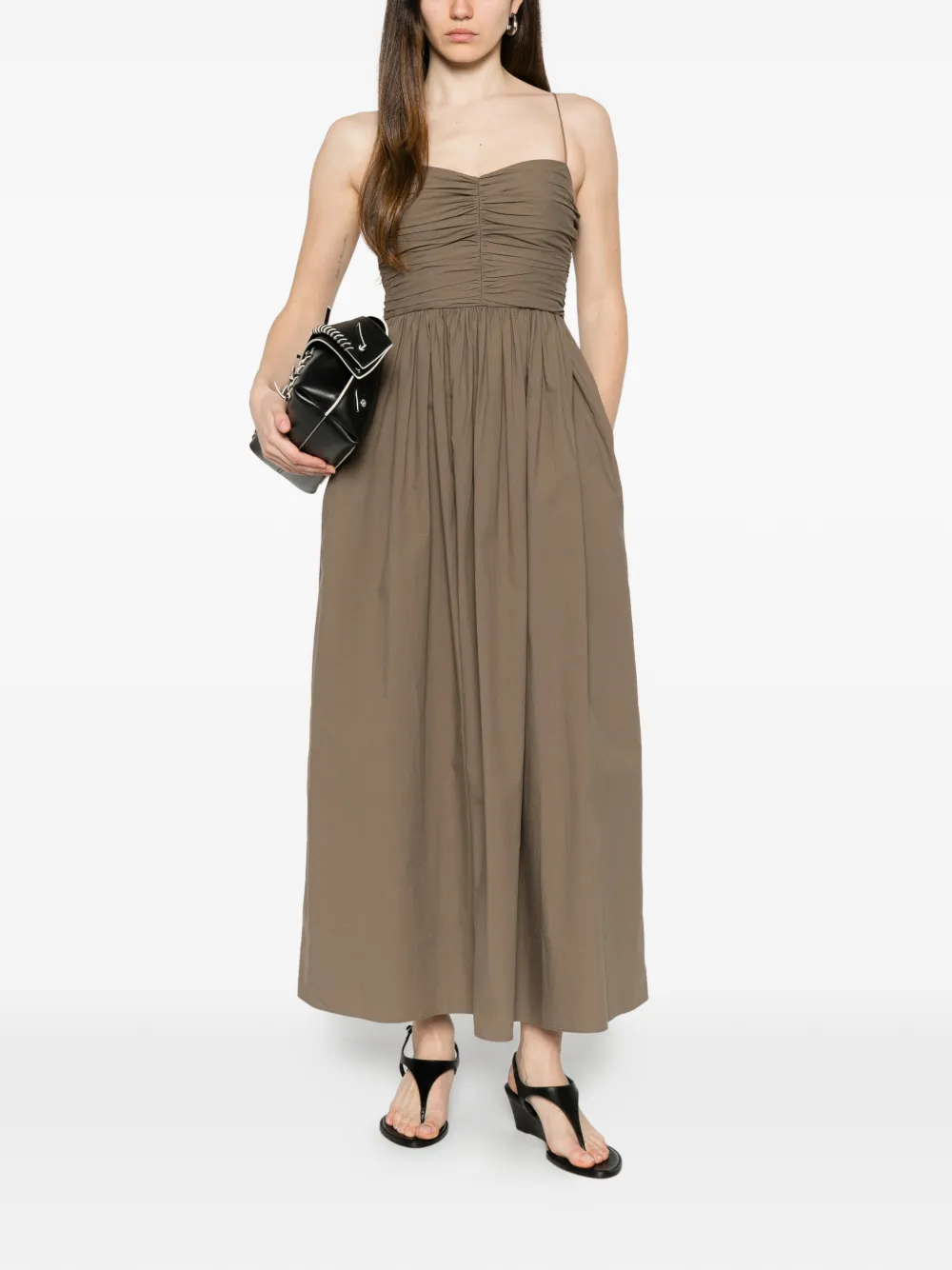  Matteau Vestido Fruncido - Marrón 
