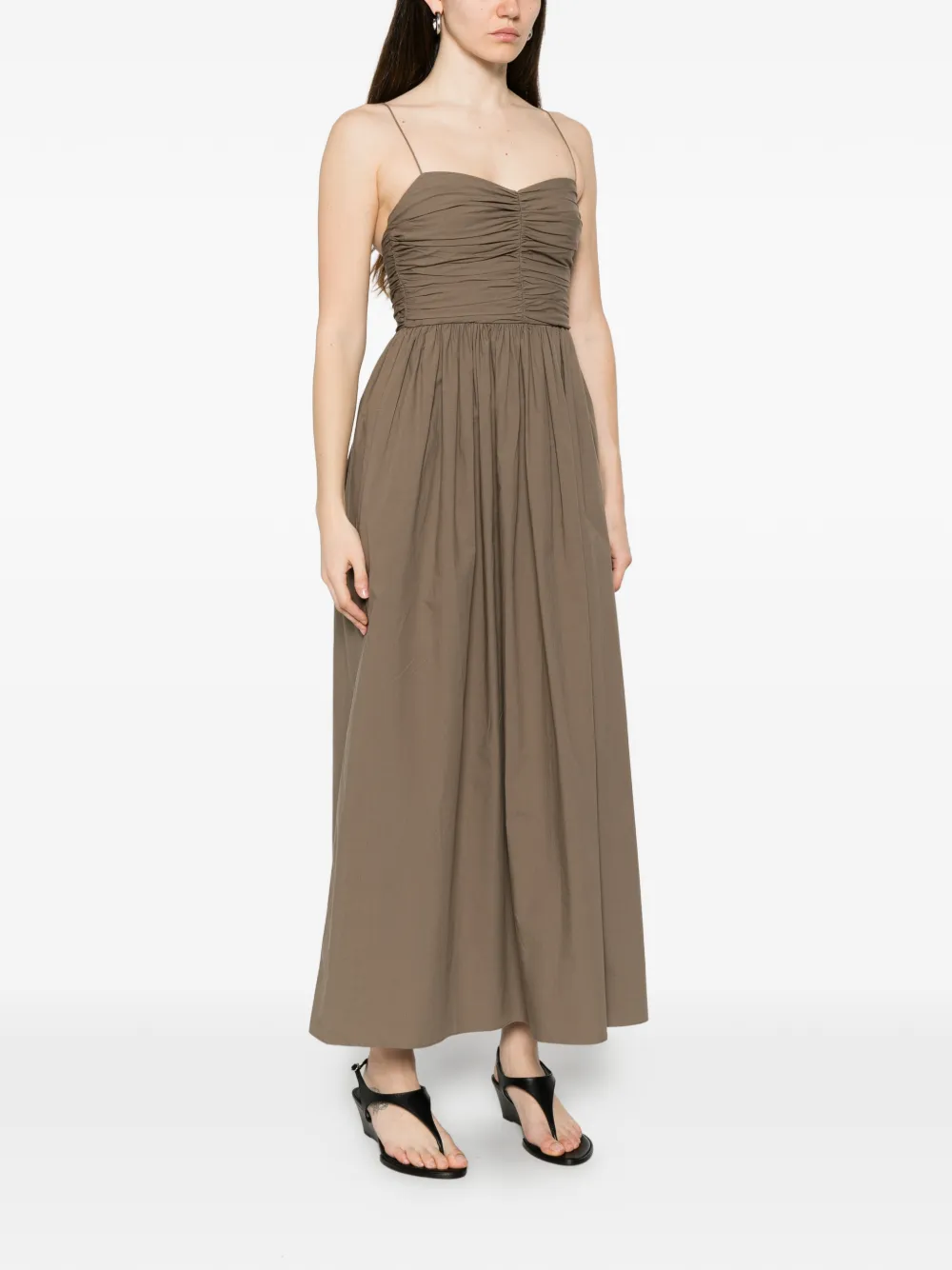  Matteau Vestido Fruncido - Marrón 
