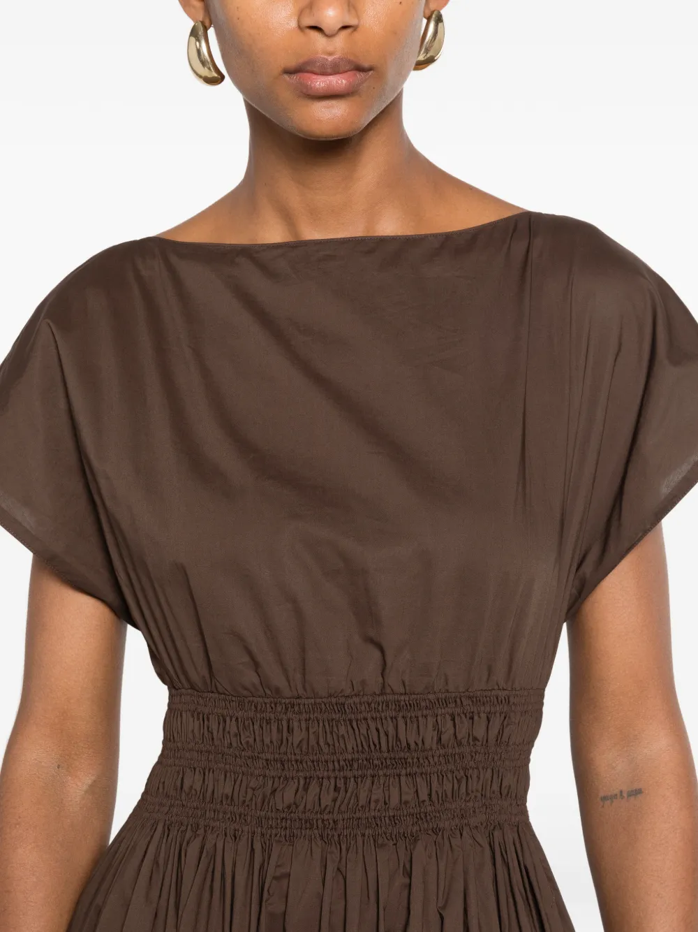 Matteau midi-jurk met gelaagde taille Bruin