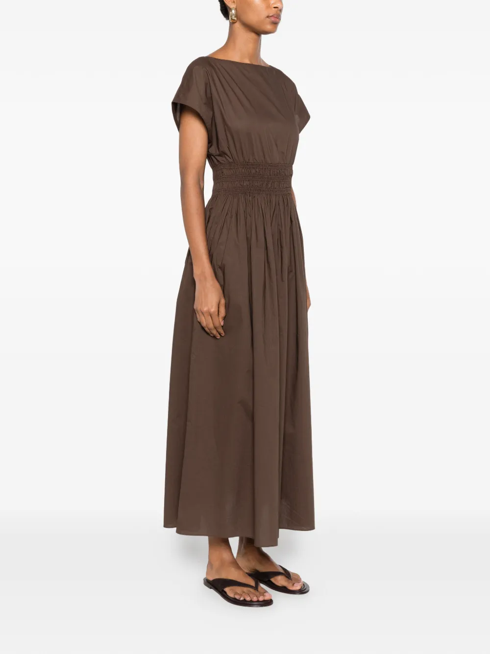 Matteau midi-jurk met gelaagde taille Bruin