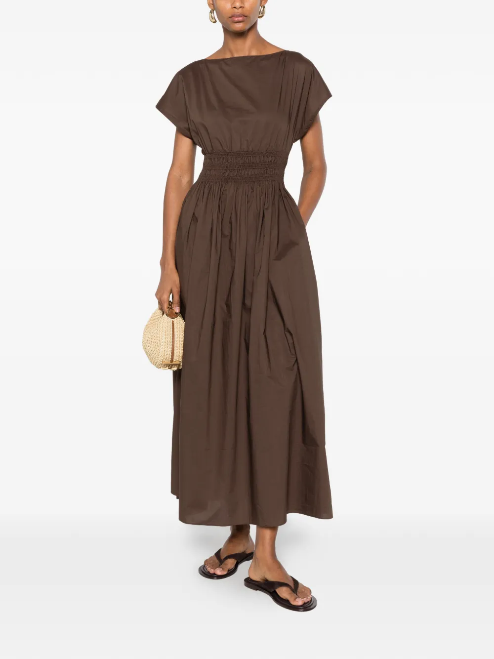 Matteau midi-jurk met gelaagde taille Bruin