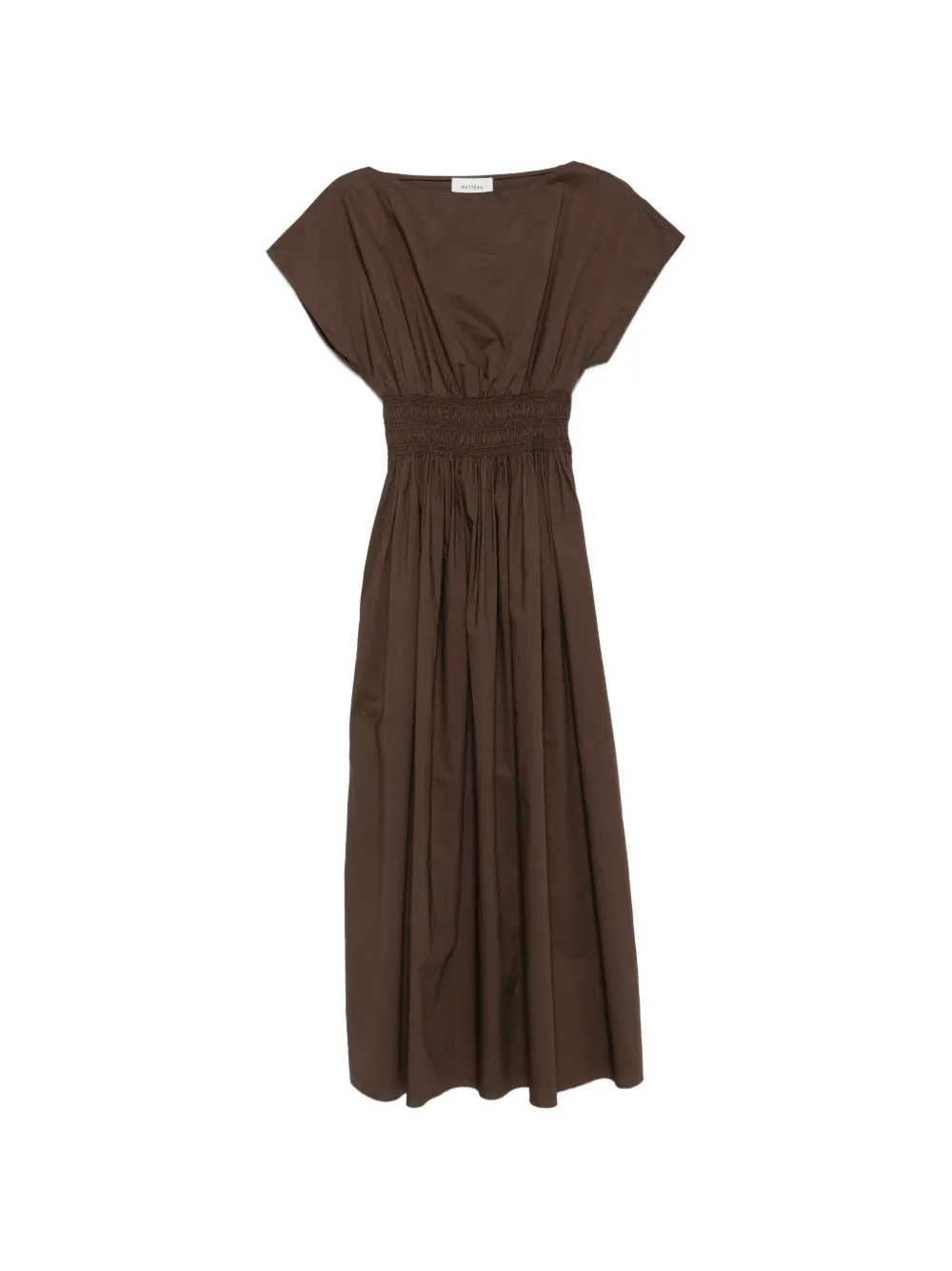 Matteau shirred-waist midi dress - Marrone