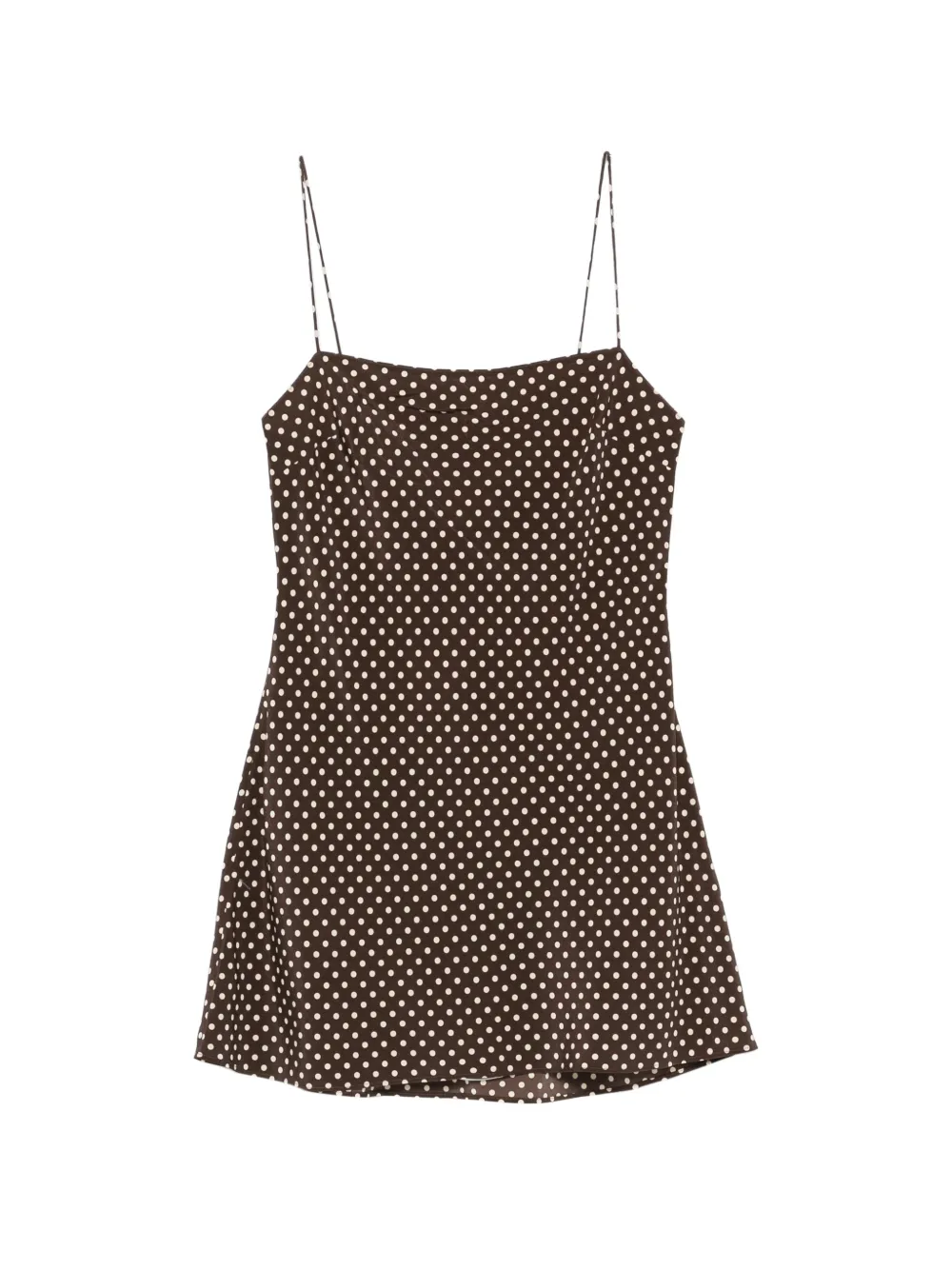 Matteau polka-dot square-neck dress - Brown