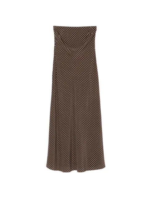 Matteau Bias polka-dot strapless maxi dress