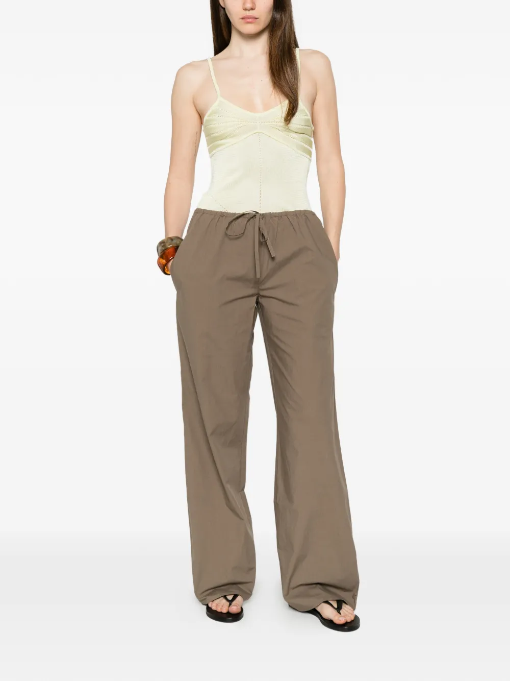 Matteau Straight broek met trekkoord Bruin
