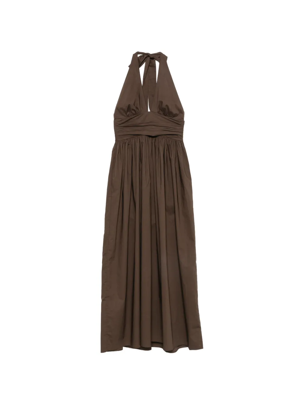 Matteau halterneck midi dress - Marrone
