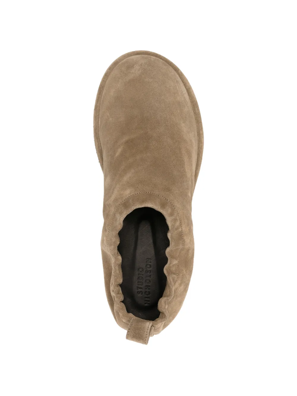 Studio Nicholson Suède slippers met elastische achterkant Beige