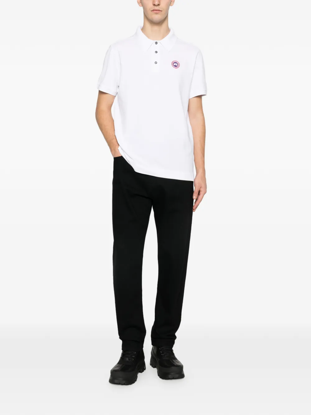 Canada Goose Poloshirt met logopatch - Beige
