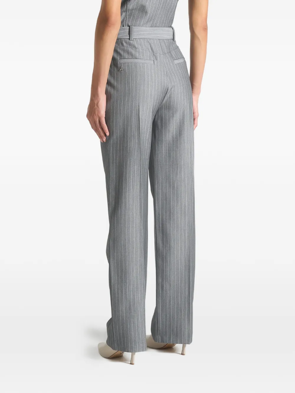 Manière De Voir pinstripe pleat tailored trousers Grijs