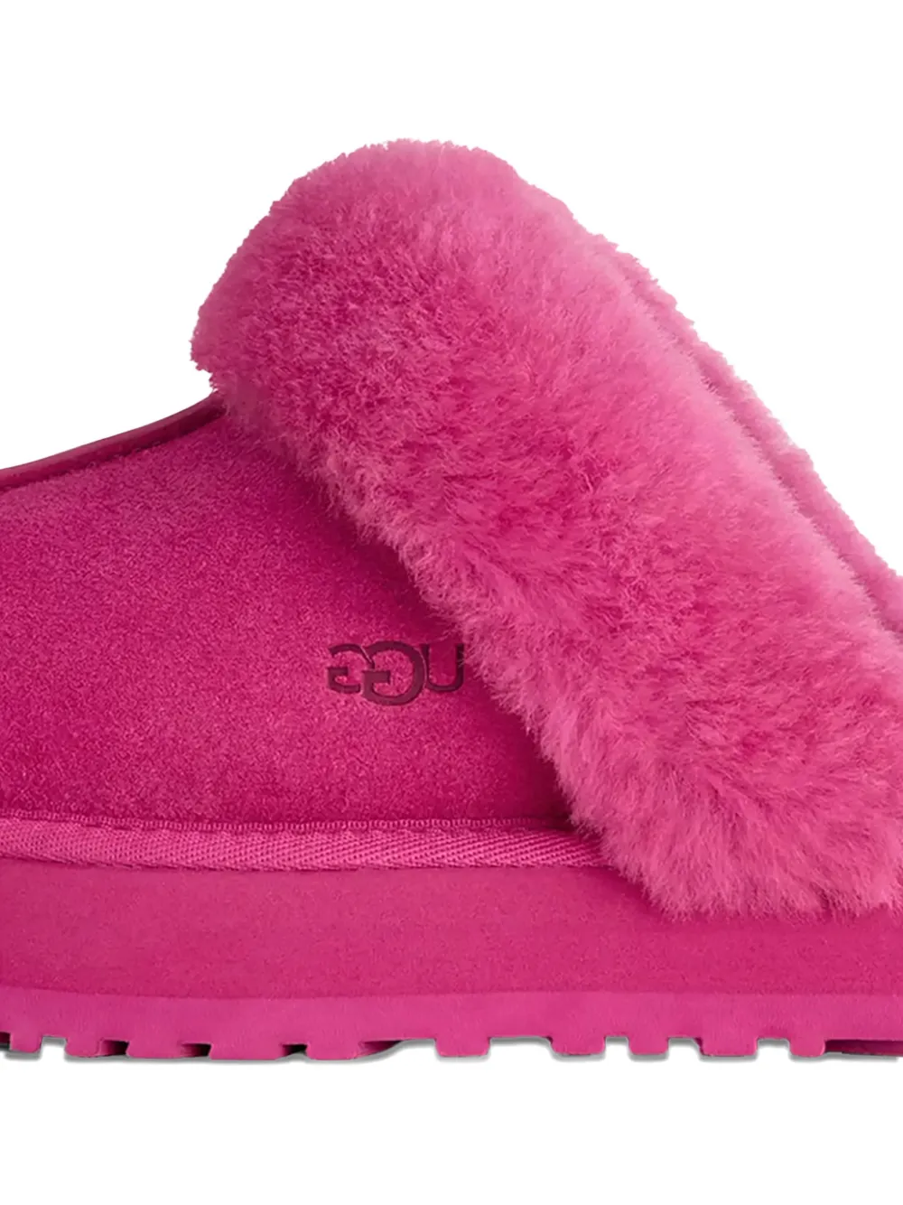 Ugg Disquette Fur-trim Slippers In Pink