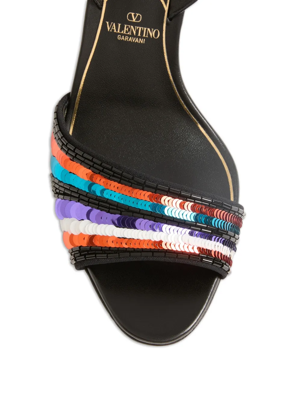 Valentino Garavani Ladycrush sandalen met pailletten Zwart