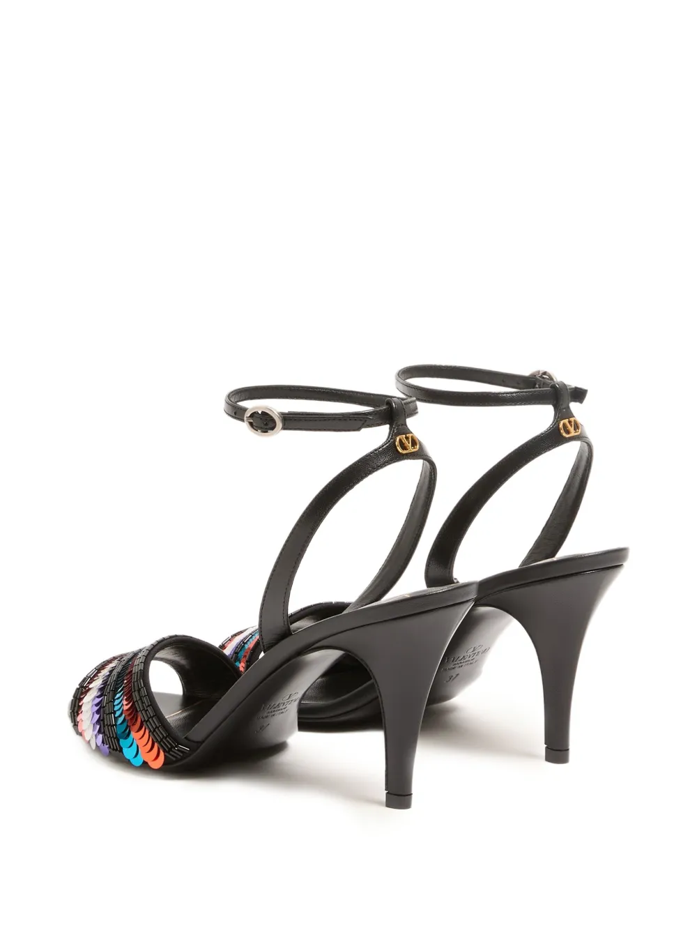 Valentino Garavani Ladycrush sandalen met pailletten Zwart