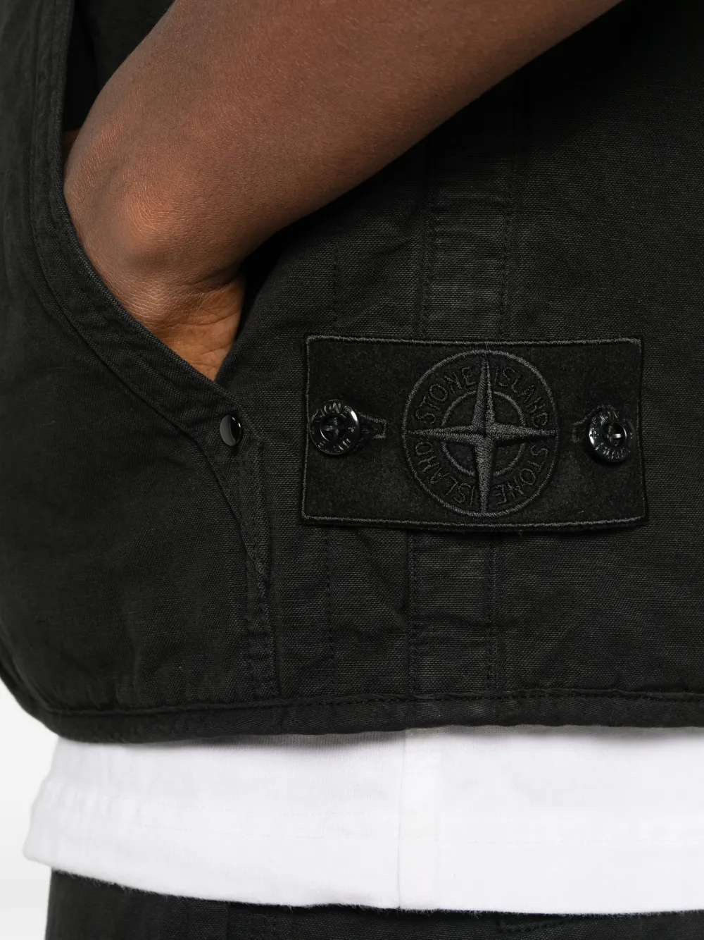 Stone Island Bodywarmer met rits Zwart