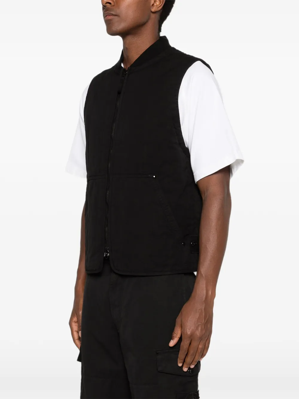 Stone Island Bodywarmer met rits Zwart