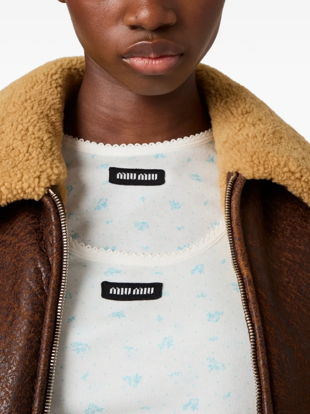 Miu Miu Floral-print Tank Top In White