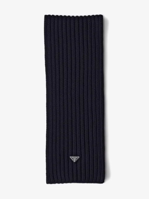 Prada enamelled triangle rib knit scarf