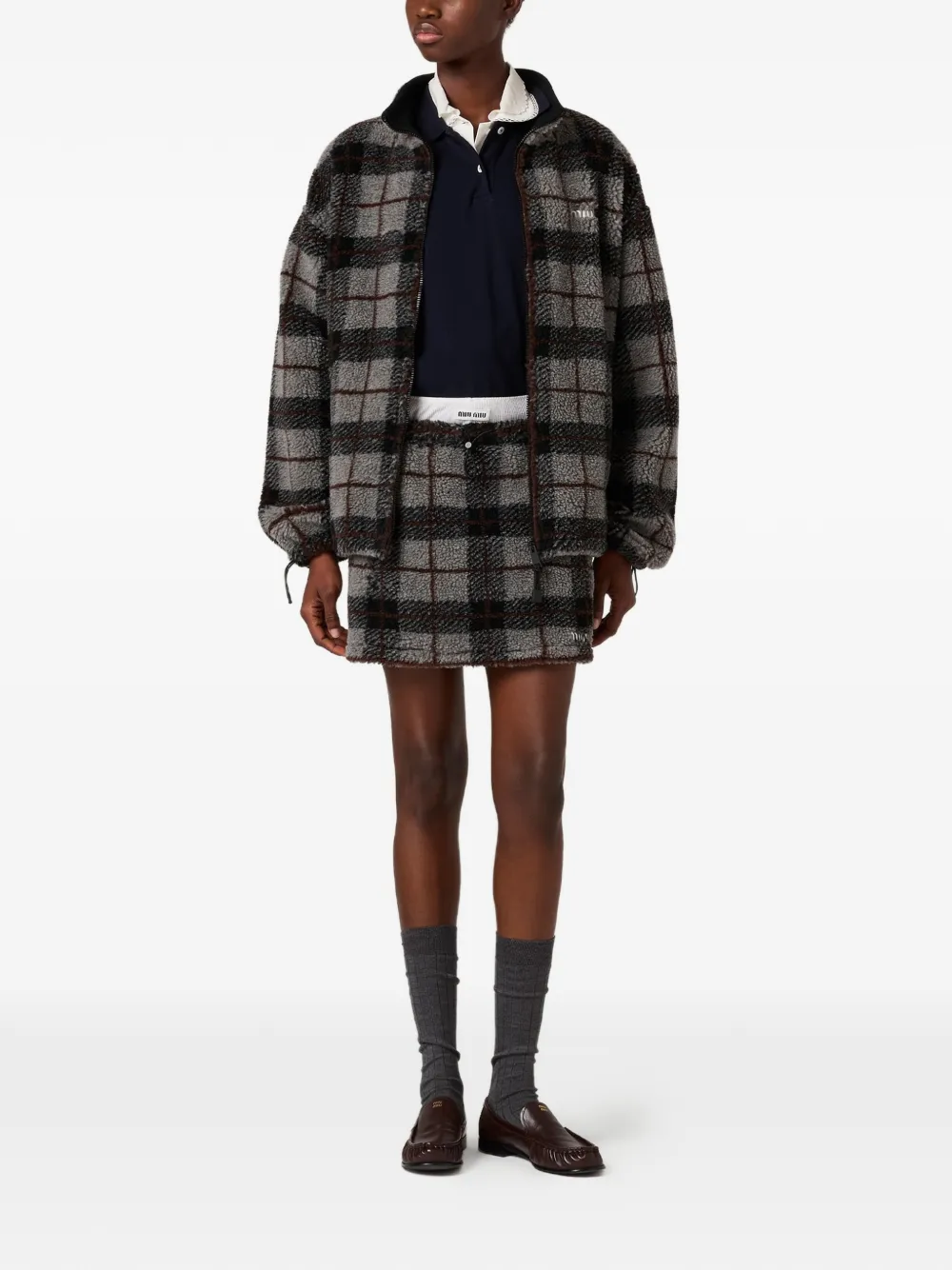 Miu Miu checked-pattern toggle mini skirt | Gerade Röcke | Image 2
