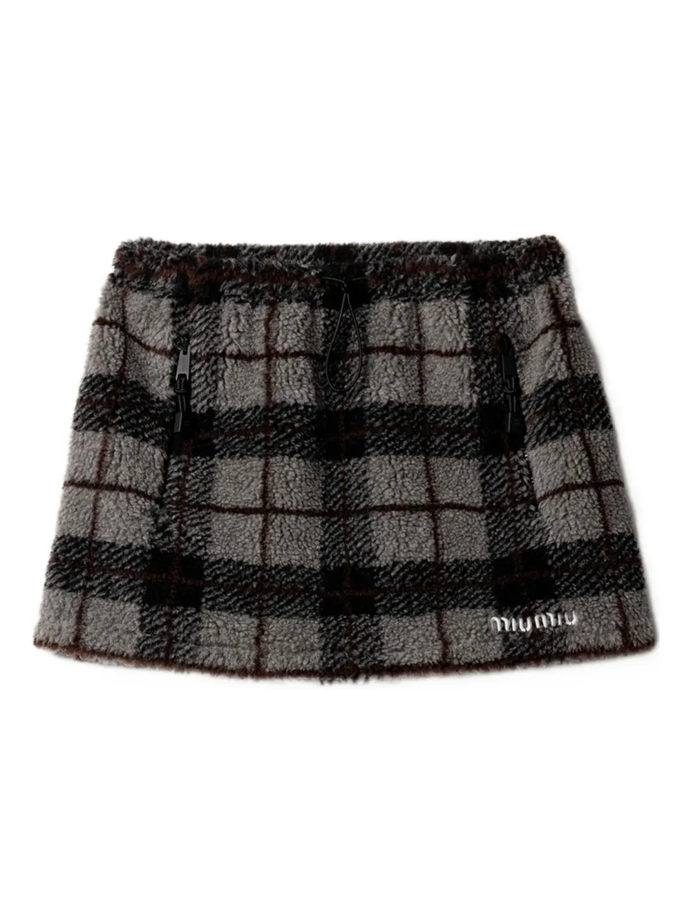 Miu Miu checked-pattern toggle mini skirt | Grau | Image 1