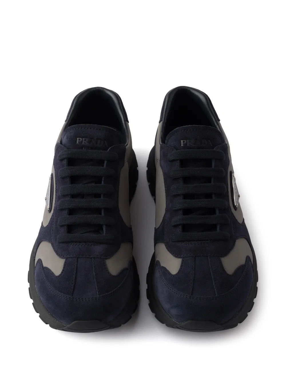 Prada Prax sneakers met triangel-logo Blauw