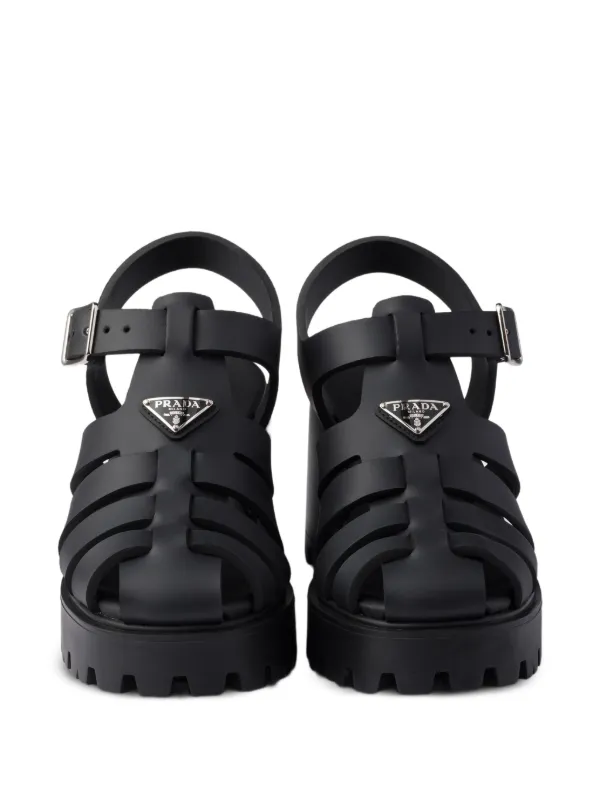Prada サンダル Prada プラットフォーム サンダル | ブラック | FARFETCH JP