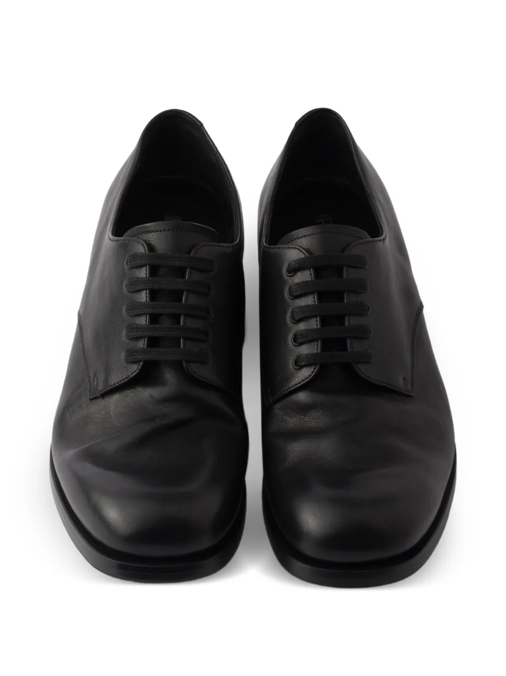 Prada Leren derby schoenen Zwart