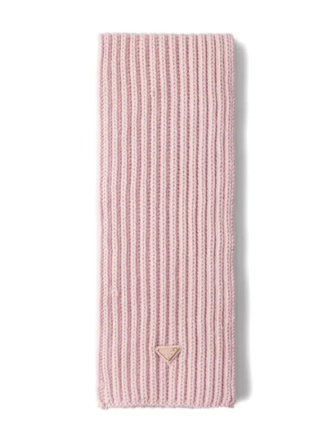 Prada enameled triangle rib knit scarf
