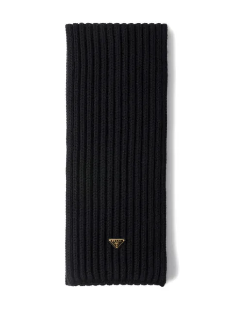 Prada enameled triangle knit scarf