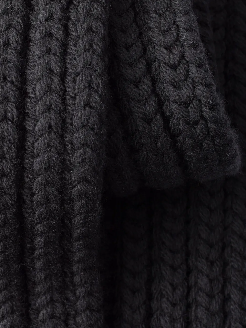 Prada Enameled Triangle Knit Scarf In Black