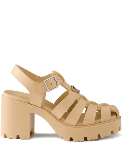 Prada metal buckle platform sandals