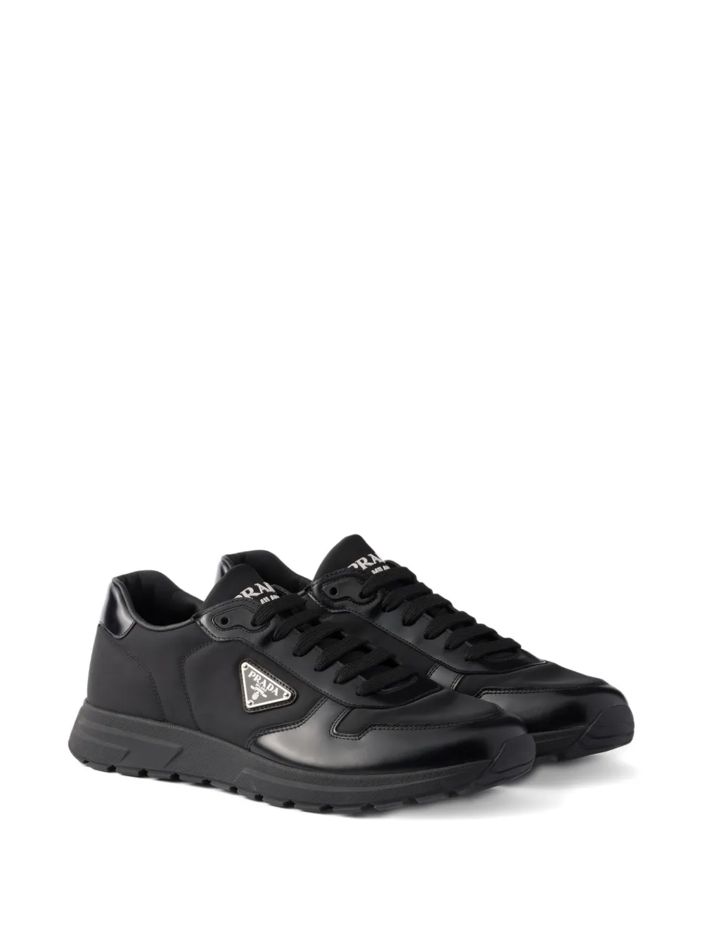 Prada Prax 01 Re-Nylon and brushed leather sneakers Zwart