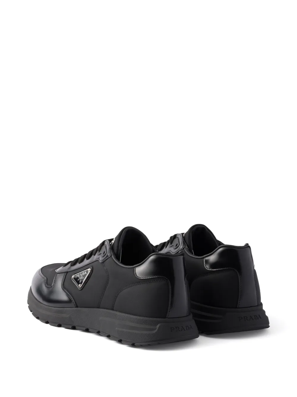 Prada Prax 01 Re-Nylon and brushed leather sneakers Zwart