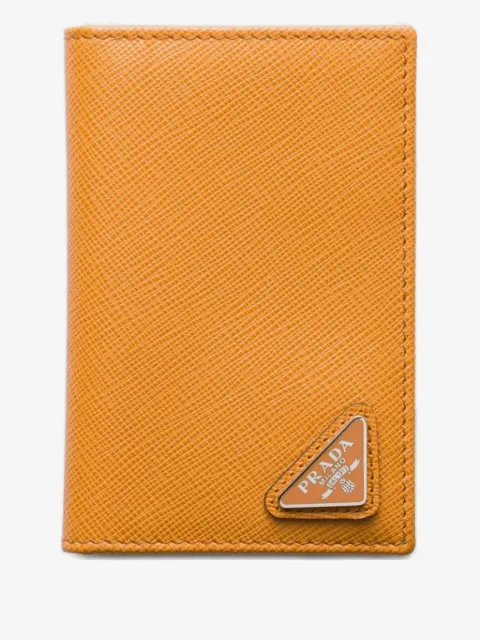 Prada triangle-logo leather card holder