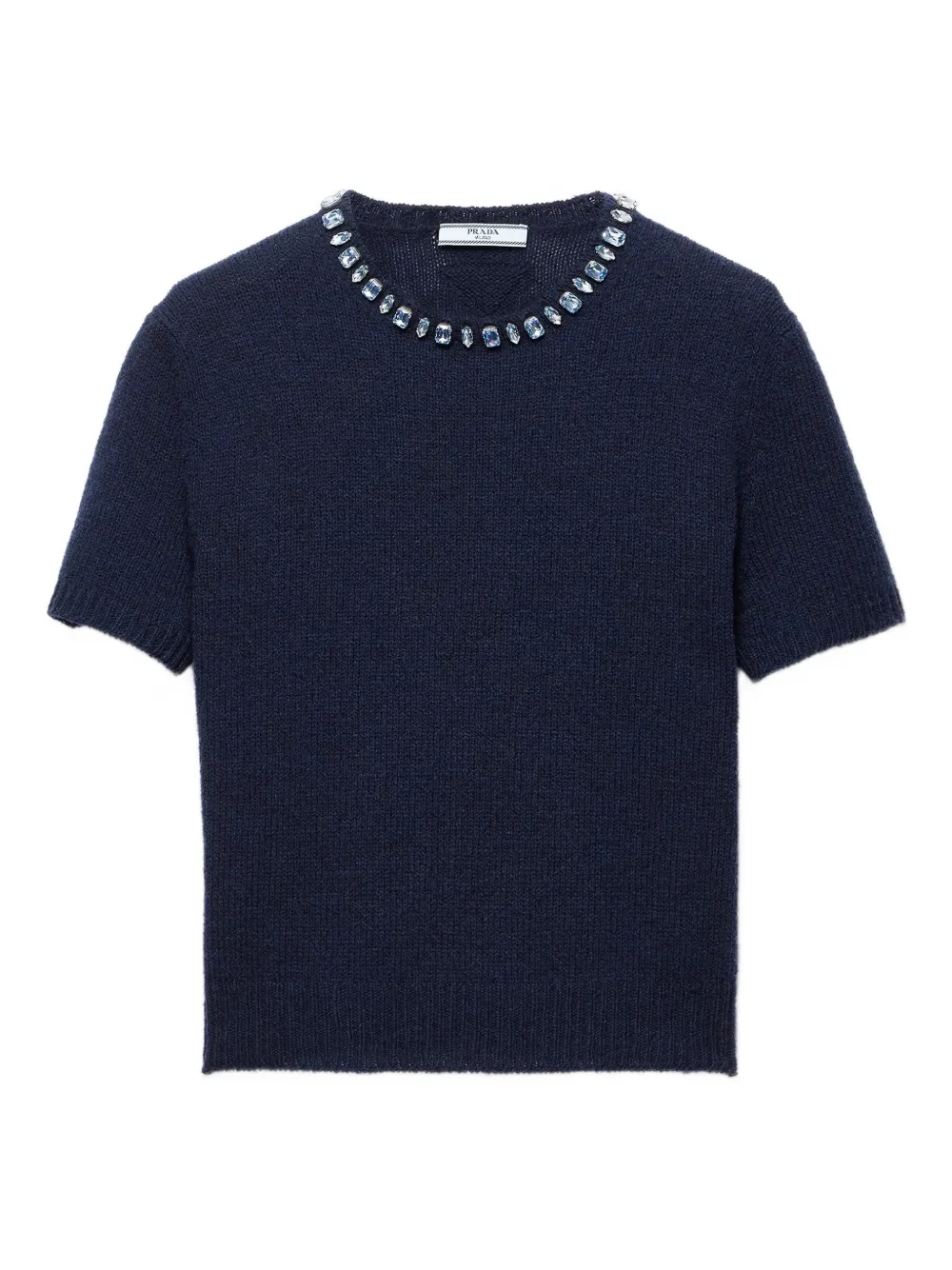 Prada jewel ribbed top - Blu